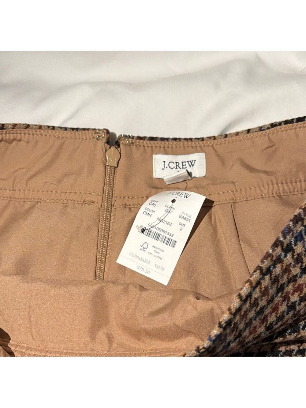 J. Crew Factory Houndstooth Pencil Skirt in Brown and Black - Picture 2 of 3